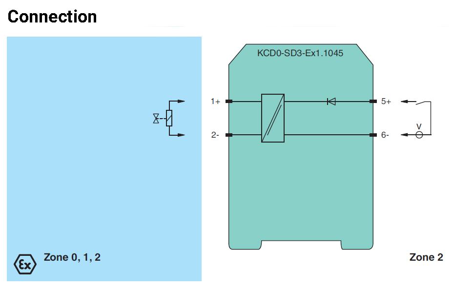 Solenoid Driver KCDO-SD3-Ex1.1045 Connection Technical Drawing