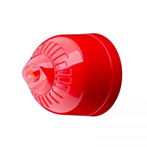 Sonos Pulse conforme à EN54 Pt23 - Balise murale, base peu profonde, rouge corps-Flash rouge