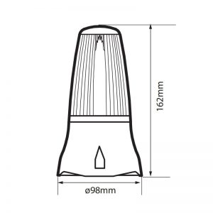 FF125 DIN Series Industrial Flashing Filament Beacons Technical Drawing - Side